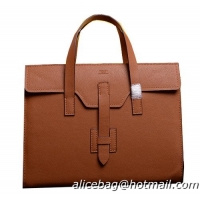 Hermes Briefcase Original Grainy Calf Leather H1120 Wheat