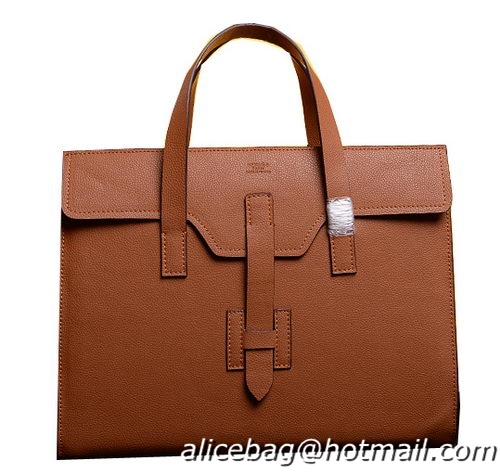 Hermes Briefcase Original Grainy Calf Leather H1120 Wheat