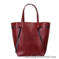 Free Shippings Celine Medium Cabas Phantom Bag Calfskin C3385 Burgundy