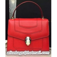 2015 BVLGARI Serpenti Forever Bag Original Leather Red