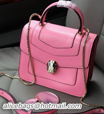 2015 BVLGARI Serpenti Forever Bag Original Leather BG9258 Pink