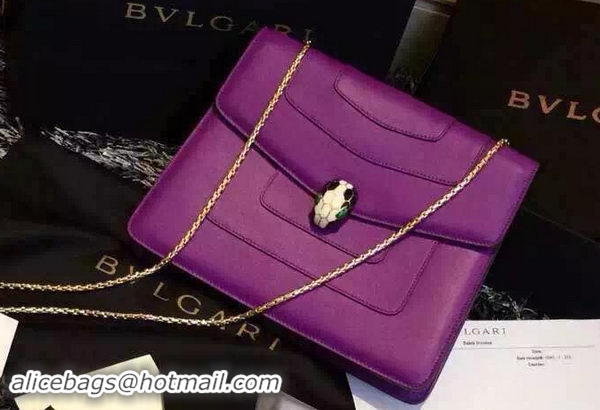 BVLGARI Nappa Leather Shoulder Bag B3529 Purple