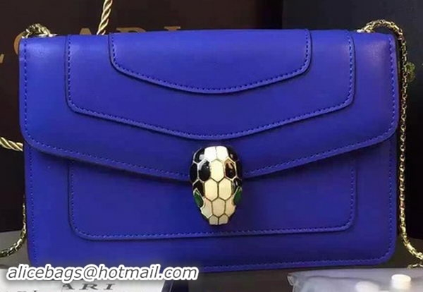 BVLGARI Small Shoulder Bag Calfskin Leather BG5573 Blue