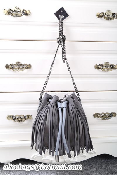 Unique Style Stella McCartney Falabella Sun Fringed Bucket Bag SMC012 Grey