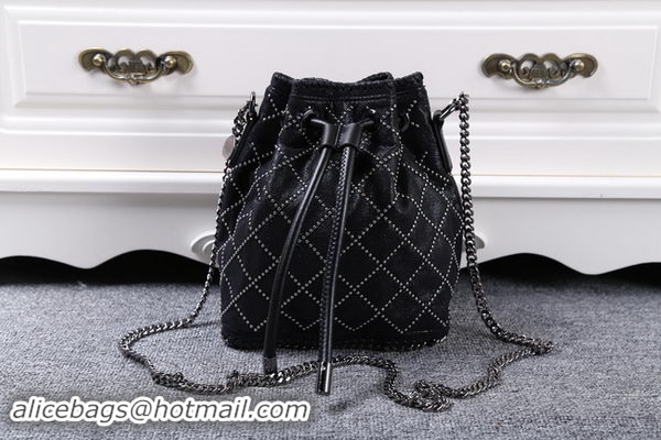 Best Stella McCartney Falabella Studded Quilted Bucket Bag SMC013 Black