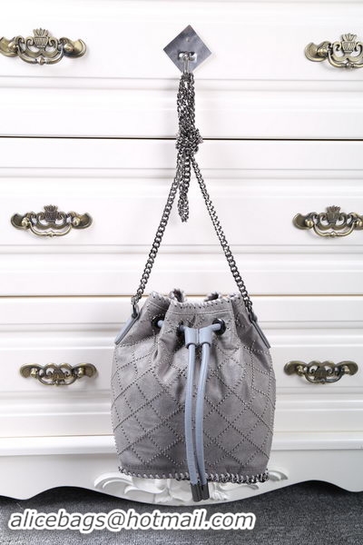 Lowest Cost Stella McCartney Falabella Studded Quilted Bucket Bag SMC013 Grey