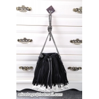 Low Price Stella McCartney Falabella Sun Fringed Bucket Bag SMC012 Black