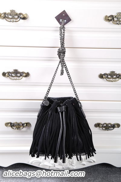 Low Price Stella McCartney Falabella Sun Fringed Bucket Bag SMC012 Black