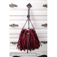 Youthful Stella McCartney Falabella Sun Fringed Bucket Bag SMC012 Wine