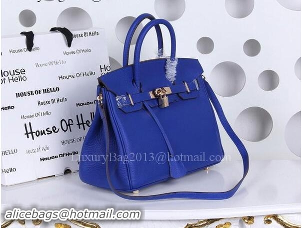 Most Popular Hermes Birkin 30CM Tote Bags Litchi Leather H30CT Blue