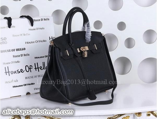 Classic Hermes Birkin 30CM Tote Bags Litchi Leather H30CT Black