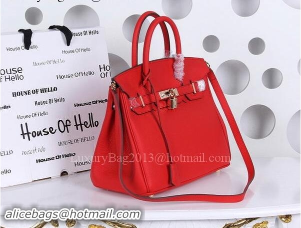 Cheapest Hermes Birkin 30CM Tote Bags Litchi Leather H30CT Red