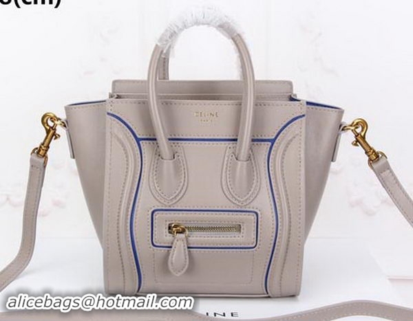 Hand Held Celine Luggage Nano Tote Bag Original Leather CLY33081S Grey