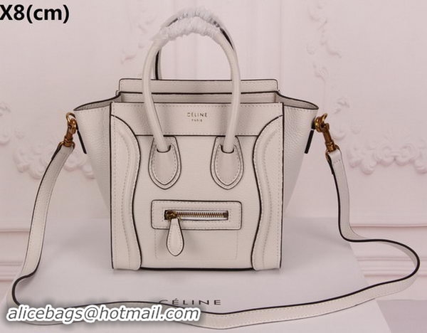 Durable Celine Luggage Nano Tote Bag Original Leather CLY33081S OffWhite