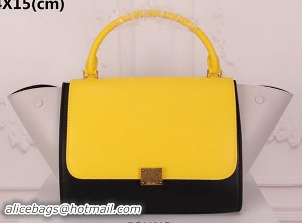 Big Enough Celine Trapeze Bag Original Suede Leather CT3342 Yellow&Black&White