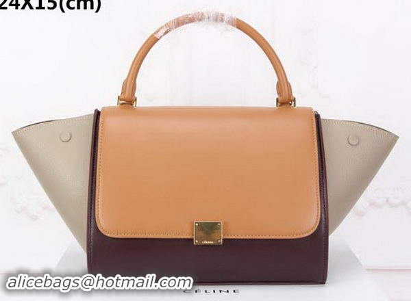 Cheap Price Celine Trapeze Bag Original Suede Leather CT3342 Wheat&Brown&Apricot