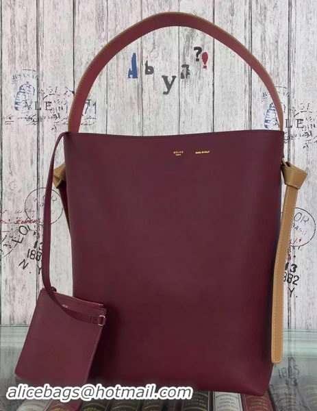 Custom CELINE Twisted Cabas Bag C16211 Burgundy&Black