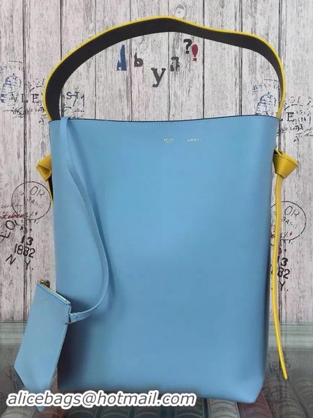 Fashion CELINE Twisted Cabas Bag C16211 SkyBlue&Orange