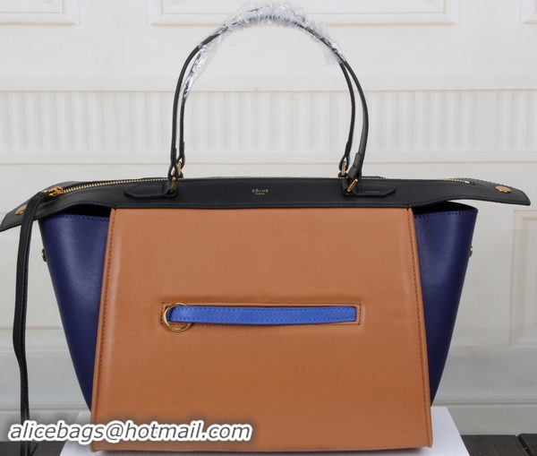 Best Product Celine Ring Bag Smooth Calfskin Leather 176203 Wheat&Royal&Black