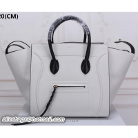 Good Quality Celine Luggage Phantom Tote Bag Litchi Leather CT3341 White