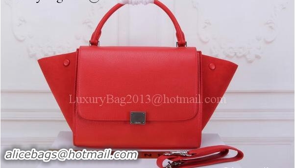 Buy Luxury Celine Trapeze Bag Original Suede Leather CT3342 Red