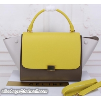 Grade Quality Celine Trapeze Bag Original Suede Leather CT3342 Yellow&Khaki&OffWhite