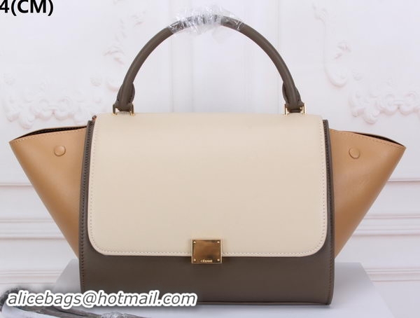 Shop Cheap Celine Trapeze Bag Original Suede Leather CT3342 OffWhite&Khaki&Apricot