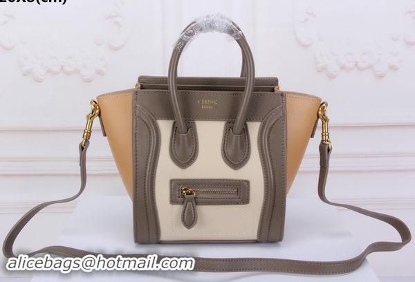 Classic Specials Celine Luggage Nano Tote Bag Original Leather CLY33081S Offwhite&Khaki&Apricot