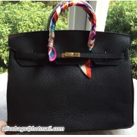 Buy Discount Hermes Birkin 40CM Bag Black Litchi Leather BK40 Gold