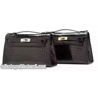 Crafted Hermes MINI Kelly 22cm Clutch Croco Leather KL22