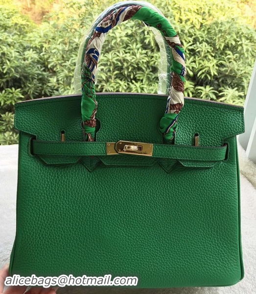 Buy New Cheap Hermes Birkin 30CM Tote Bags Green Calfskin Leather BK30 Gold