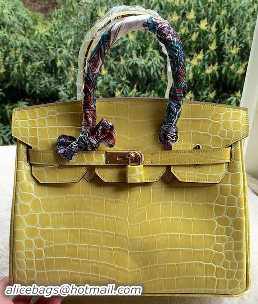 Classic Specials Hermes Birkin 25CM Tote Bag Croco Leather H25TCO Yellow