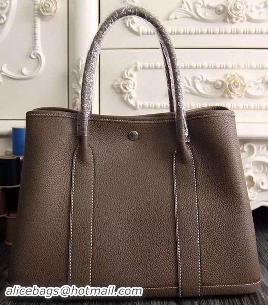 Crafted Hermes Garden Party 36cm 30cm Tote Bag Original Leather A129L Grey