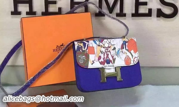 Cheapest Hermes Constance Bag Original Leather H027 Blue