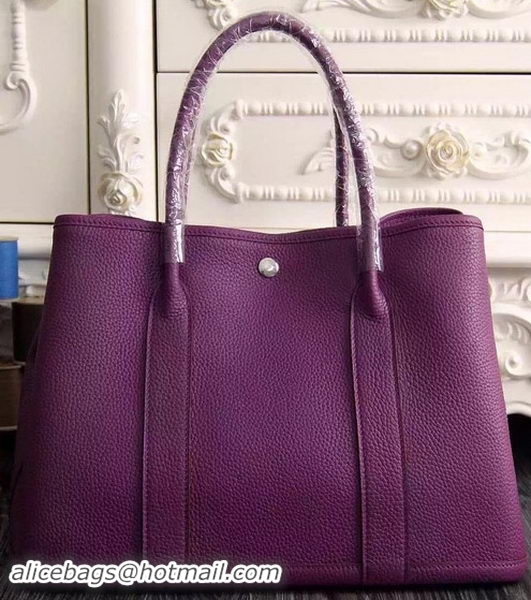 Best Grade Hermes Garden Party 36cm 30cm Tote Bag Original Leather A129L Purple