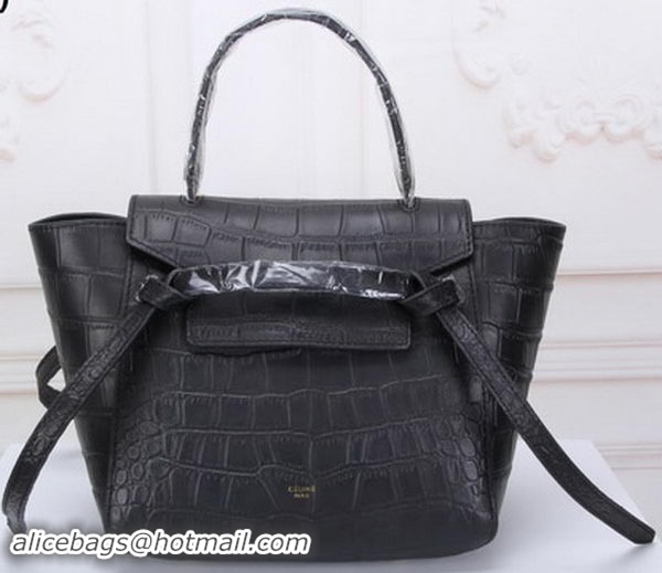 Hot Style Celine mini Belt Bag Croco Leather C3320 Black