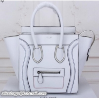 Expensive Celine Luggage Micro Tote Bag Original Leather CLY33081M White