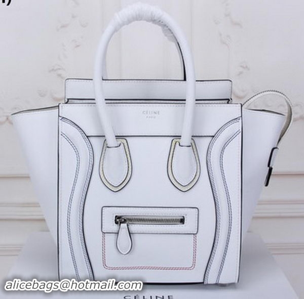 Expensive Celine Luggage Micro Tote Bag Original Leather CLY33081M White