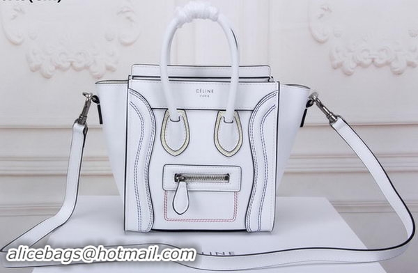 Sumptuous Celine Luggage Nano Tote Bag Original Leather CLY33081S White