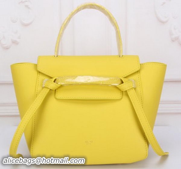 Noble Useful Celine mini Belt Bag Original Leather C3320 Yellow