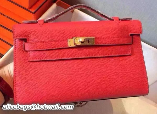 Sumptuous Hermes MINI Kelly 22cm Tote Bag Calfskin Leather K22 Red