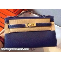 Sophisticated Hermes MINI Kelly 22cm Tote Bag Calfskin Leather K22 Blue