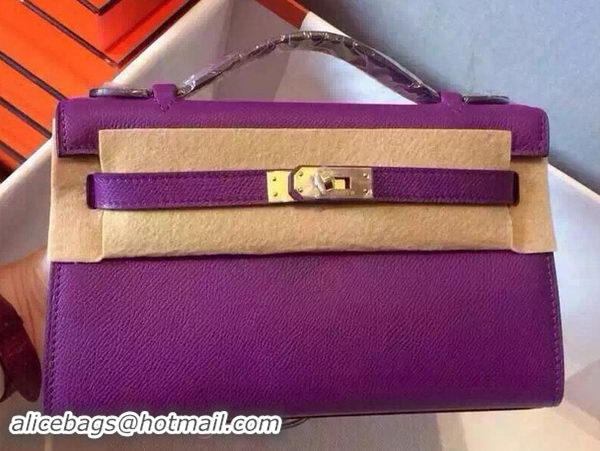 Purchase Hermes MINI Kelly 22cm Tote Bag Calfskin Leather K22 Purple