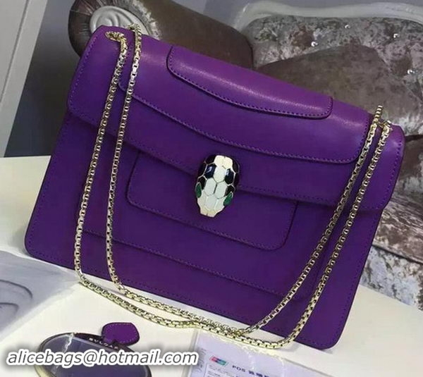 Discount BVLGARI Small Shoulder Bag Calfskin Leather BG22695 Purple