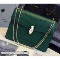 Best Quality BVLGARI Small Shoulder Bag Calfskin Leather BG22695 Green