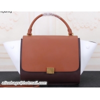 Grade 2016 Celine Trapeze Bag Original Leather CT3342 Wheat&Burgundy&White