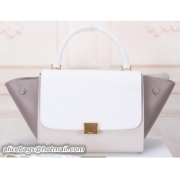 Low Cost Celine mini Trapeze Bag Original Calfskin Leather CTA3345 White&Grey