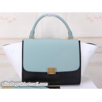 Promotion 2016 Celine mini Trapeze Bag Original Calfskin Leather CTA3345 SkyBlue&Black&White