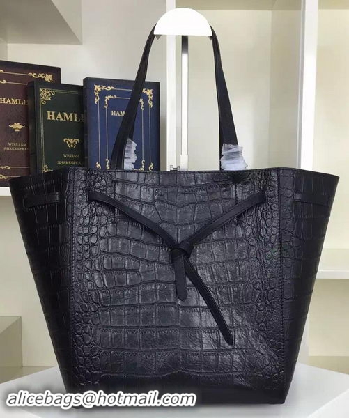 Hot Sell Celine Cabas Phantom Bags Croco Leather C2208 Black