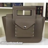 2016 Low Price CELINE Square Handbag Original Leather C28833 Grey